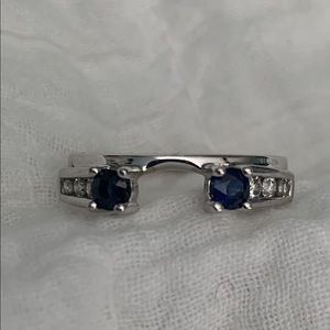 Ring wrap white gold, diamond, and sapphire